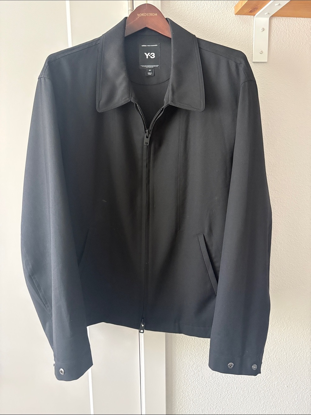 Y-3 Black Lightweight Zip-Front Shirt Jacket